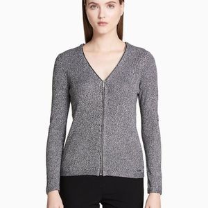 Calvin Klein cardigan zip ribbed knit L